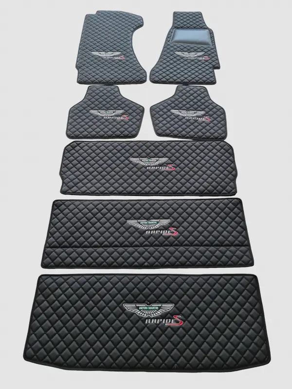 Aston Martin Custom Premium Floor Mats - Black / Black 