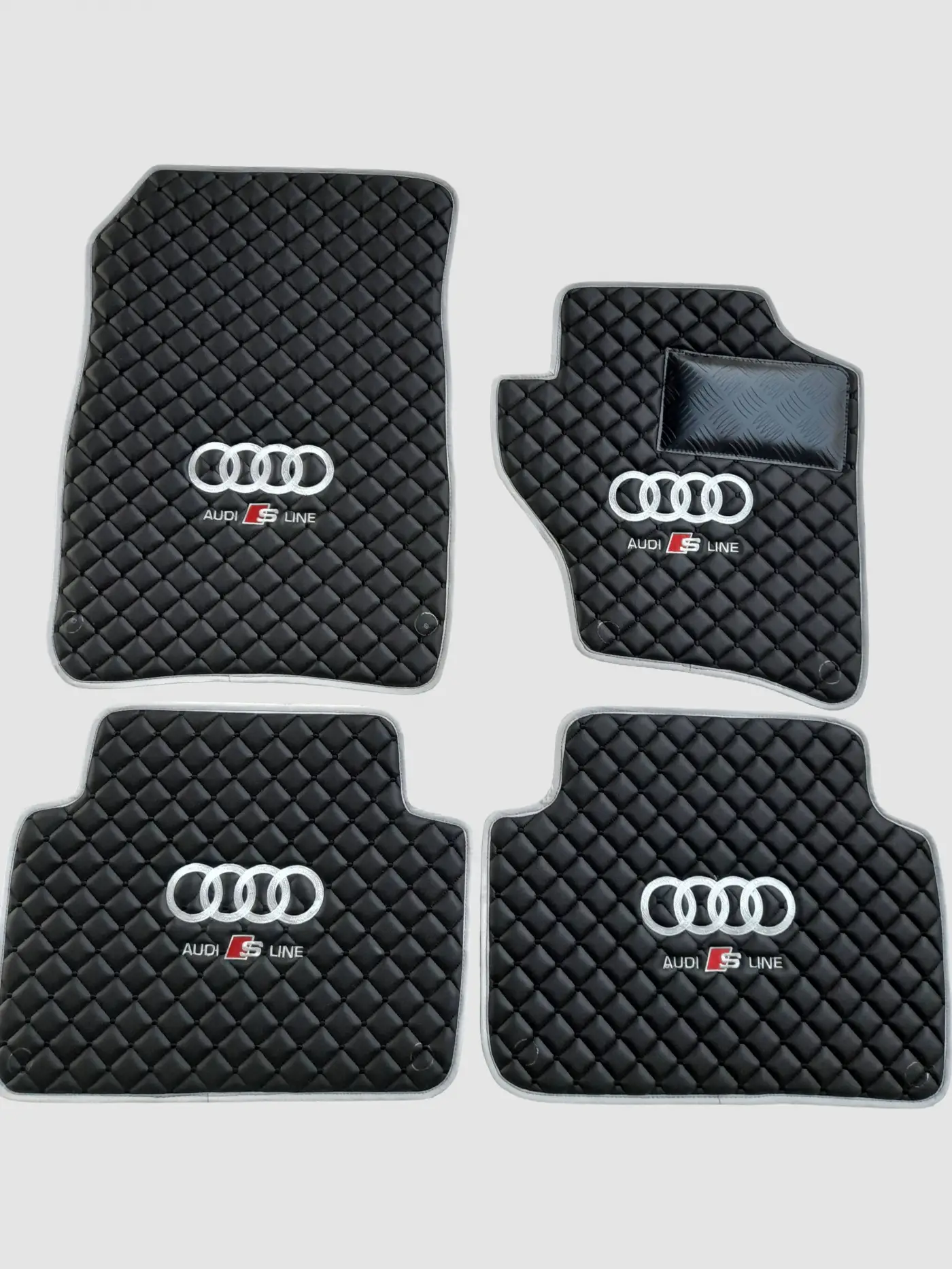 Audi S Line Custom Premium Floor Mats - Gray  / Black