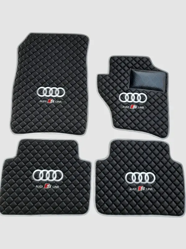 Audi S Line Custom Premium Floor Mats - Gray  / Black