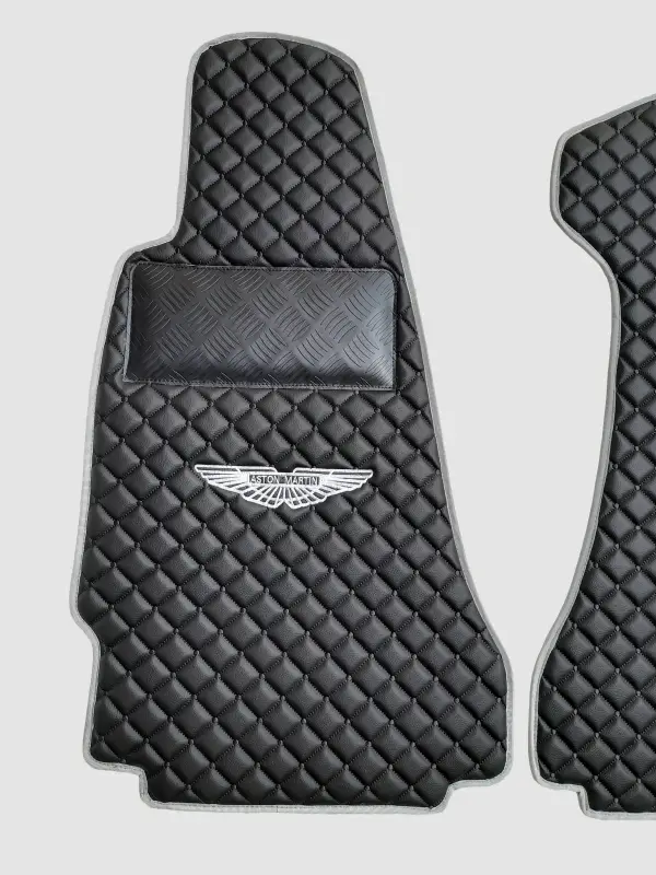 Aston Martin Custom Premium Floor Mats - Gray / Black 