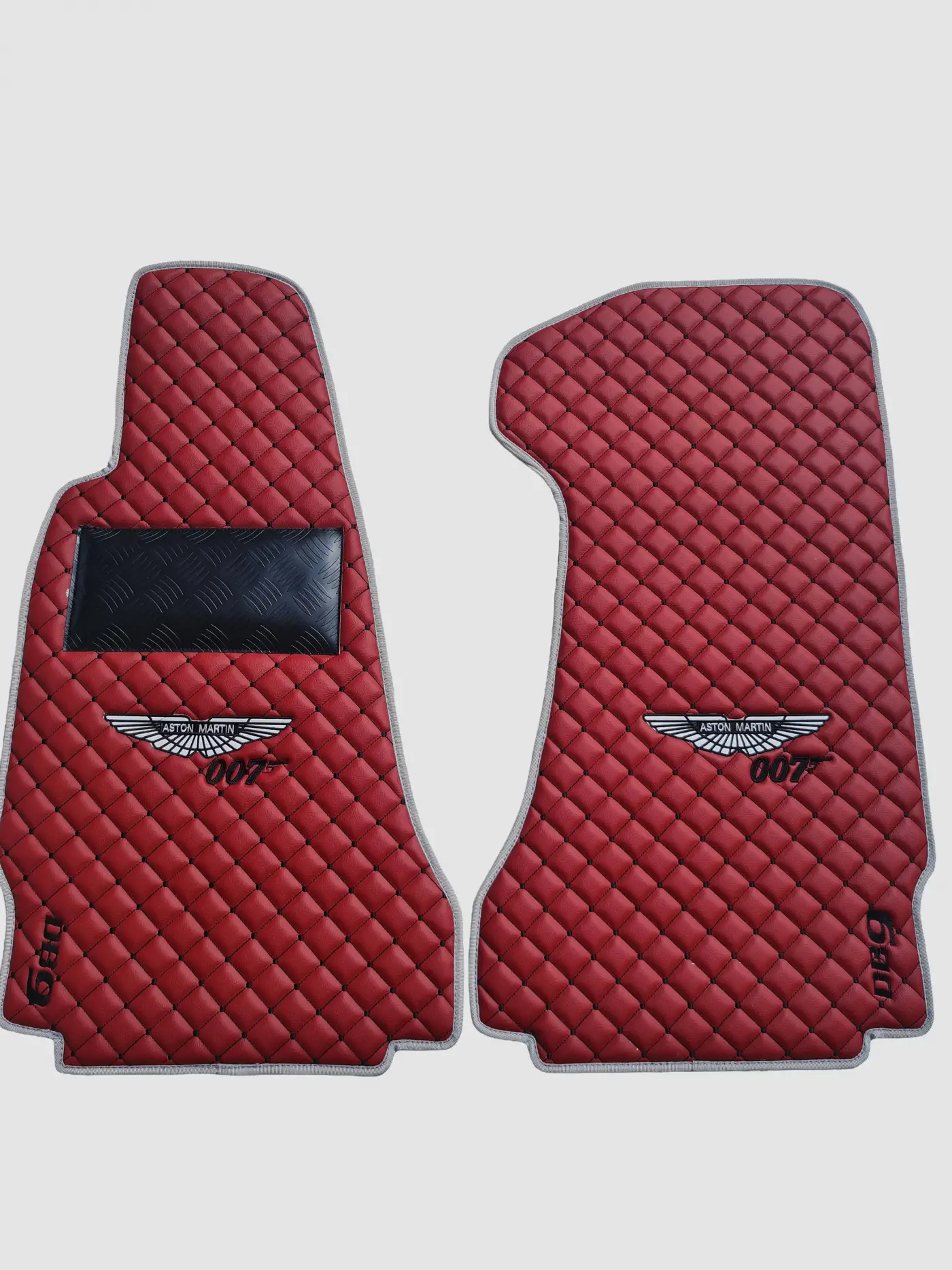 Aston Martin Custom Premium Floor Mats - Gray / Red 