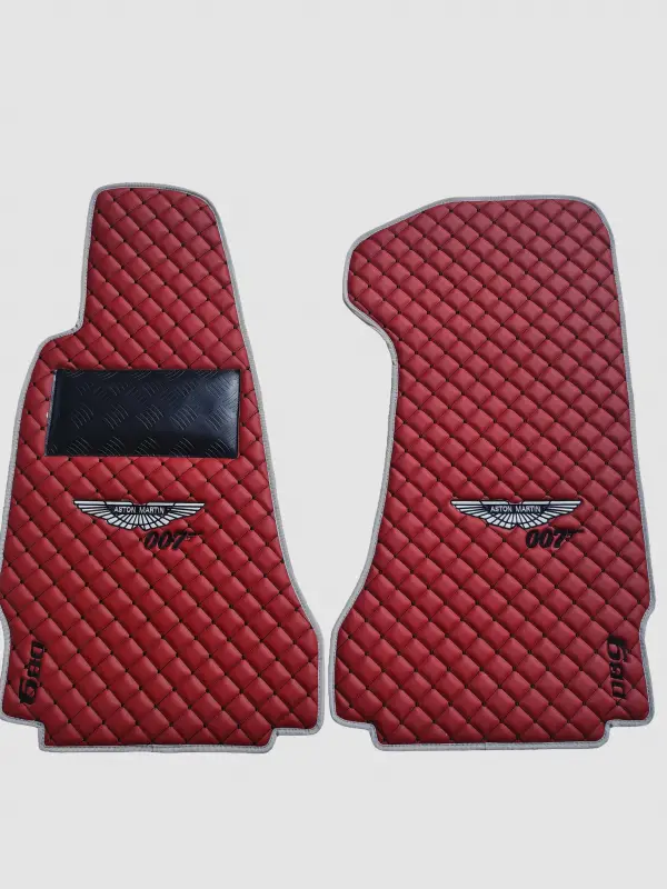 Aston Martin Custom Premium Floor Mats - Gray / Red 