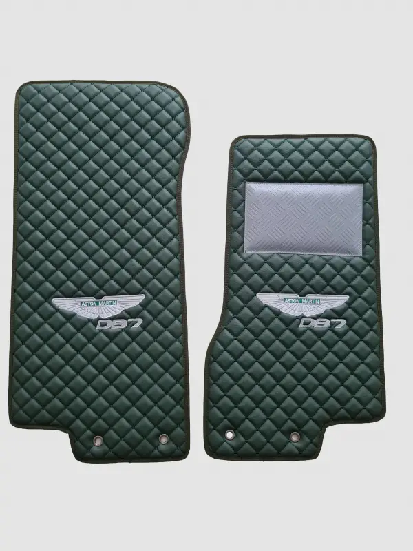 Aston Martin Custom Premium Floor Mats - Black / Green 