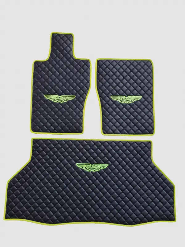 Aston Martin Custom Premium Floor Mats - Light Green / Black 
