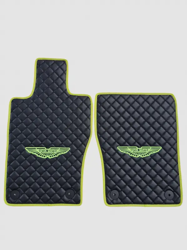 Aston Martin Custom Premium Floor Mats - Light Green / Black 