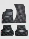 Audi S Line Custom Premium Floor Mats - Gray  / Black