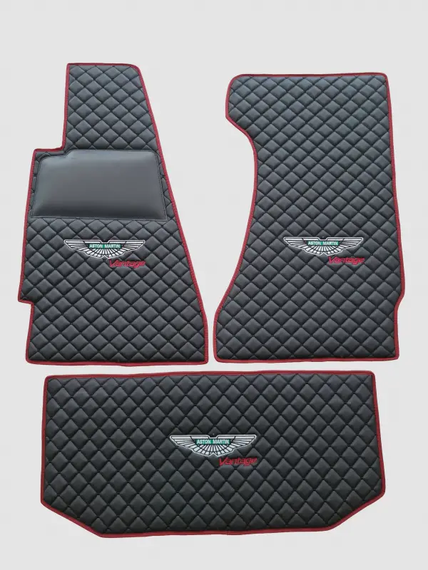 Aston Martin Custom Premium Floor Mats - Red / Black