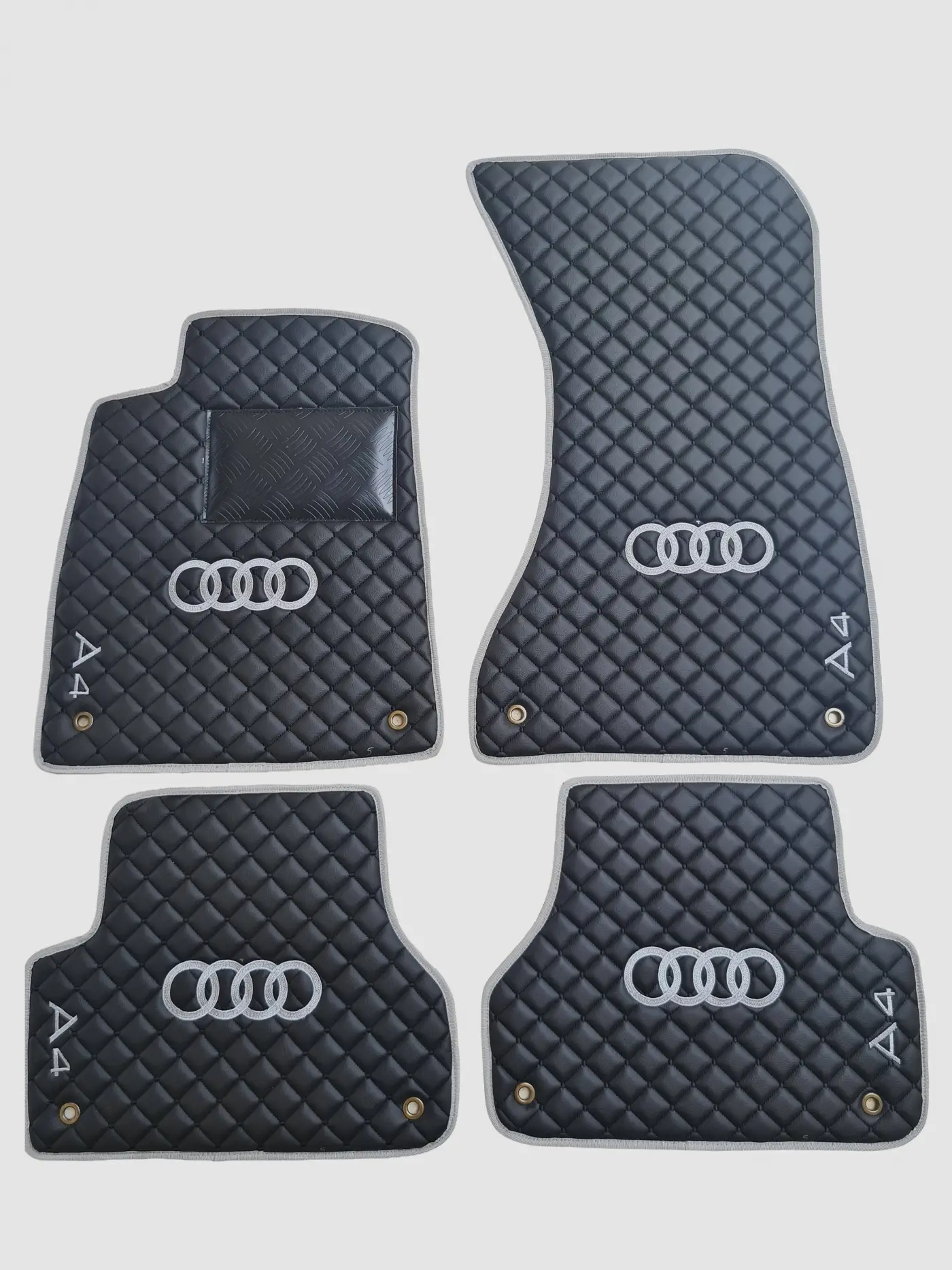 Audi A4 Custom Premium Floor Mats - Gray  / Black